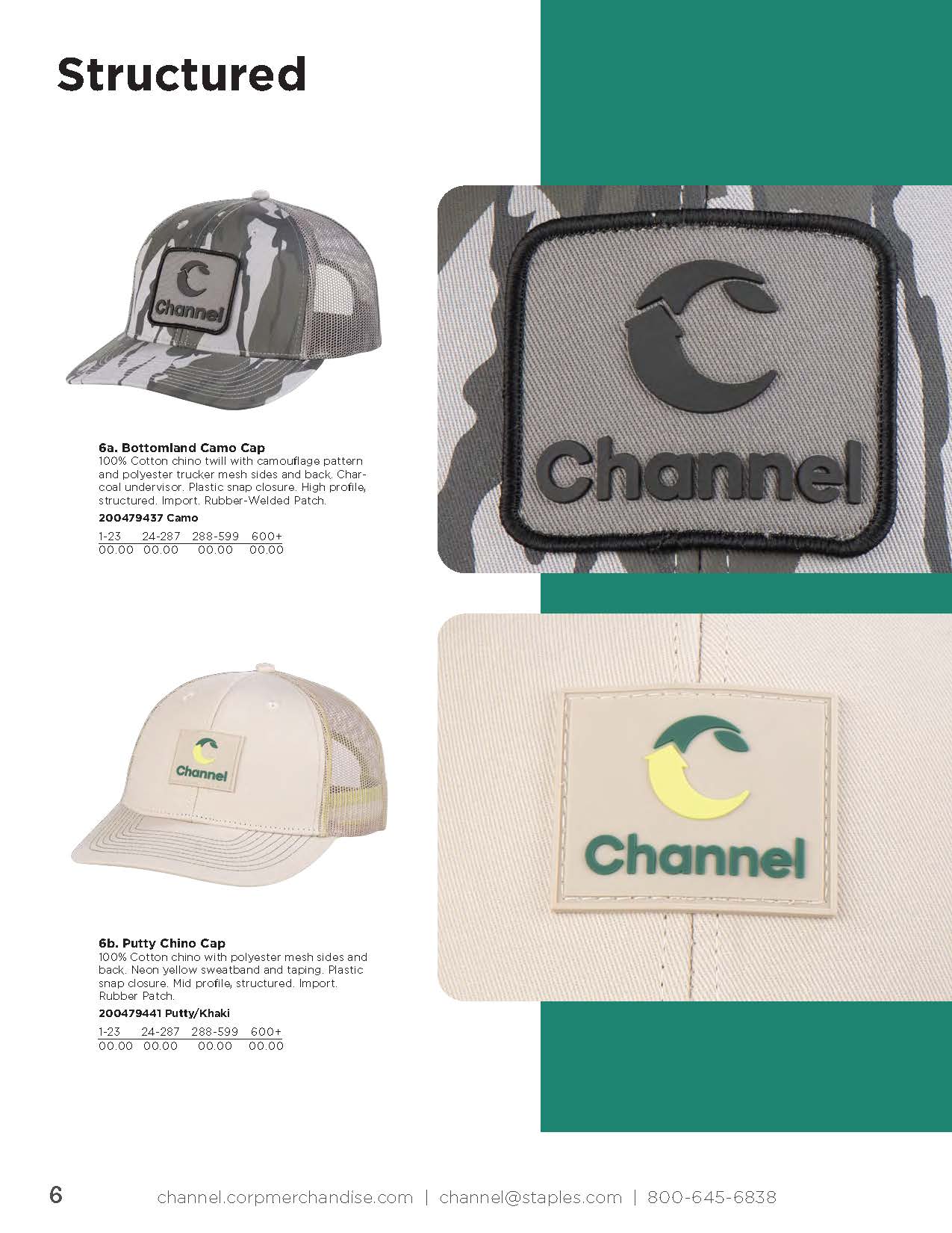 Catalog page 06 showing women's caps collection